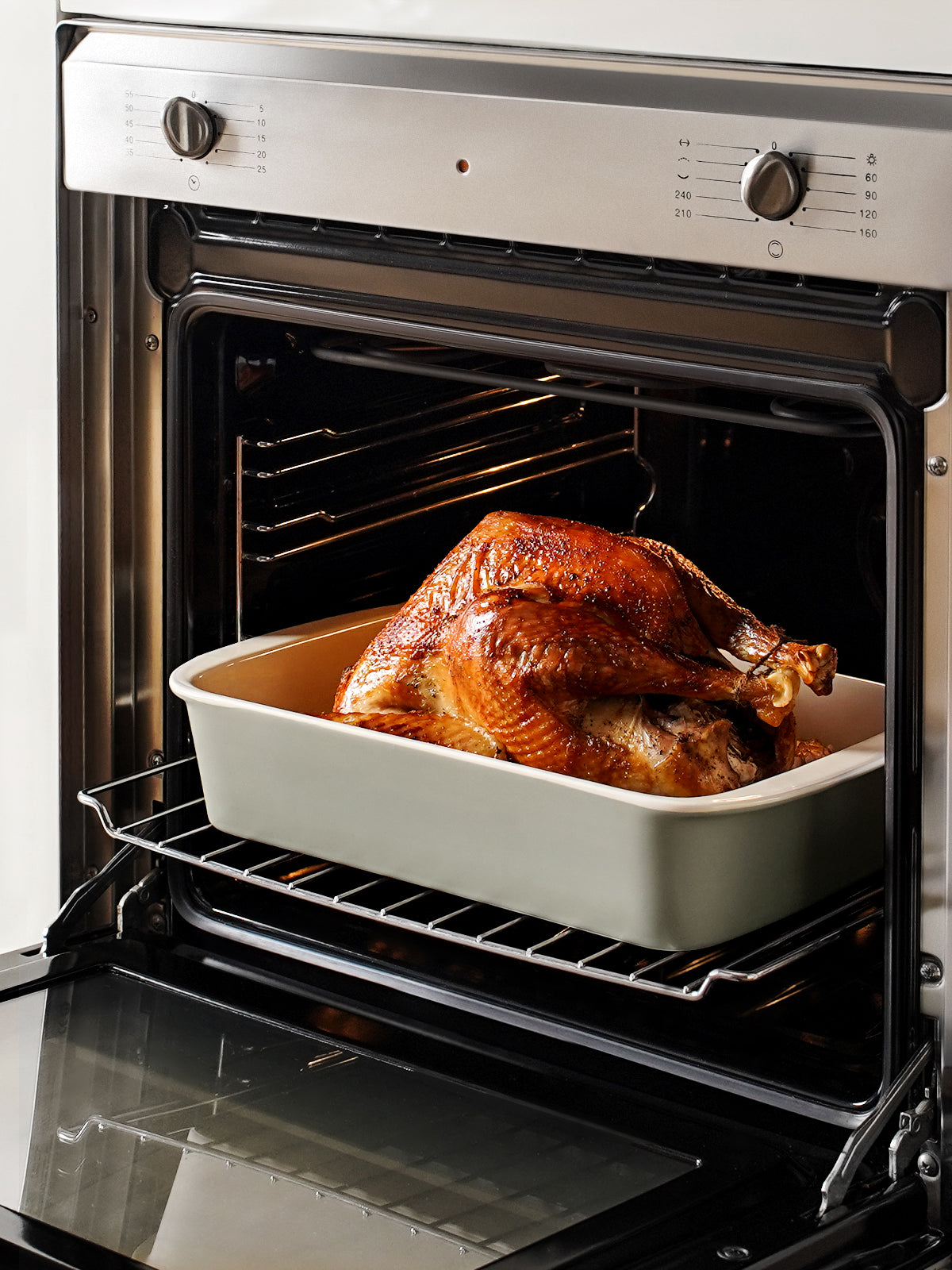 LE TAUCI Deep Casserole Dishes for Oven, 13.7”x9.6” Ceramic Baking Dish Set with Roasting Racks, Large Lasagna Pans with Handles, Rectangular Bakeware as Gift for Mom, Oatmeal Greige(4.6QT/3.0QT/1.6QT), Set of 3