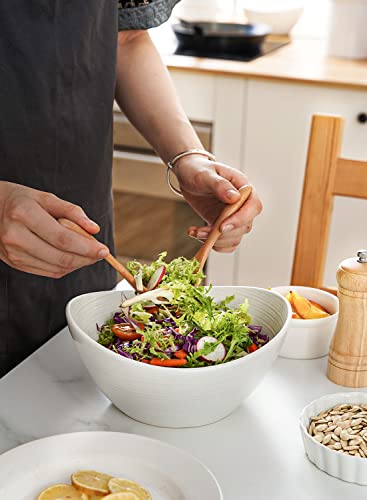 LE TAUCI Large Cereal Bowls 30 OZ, Ceramic Bowls Set for Salad Soup Rice Desserts, Kitchen Serving bowl, Oven Dishwasher & Microwave Safe - 7.5 inch, Set of 4, White