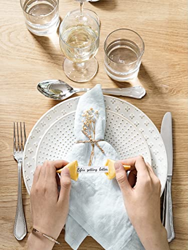 LE TAUCI Dinner Plates 10 Inch, White Pasta Plates, House Warming and Wedding Gift, Ceramic Embossed Plate Set for Kitchen Decoration, Microwave, Oven, and Dishwasher Safe - Set of 4, Arctic white
