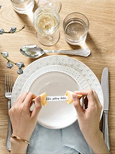 LE TAUCI Dinnerware Sets 12 Piece, House Warming Wedding Gift, Serve for 4 (10" Dinner Plates + 8" Salad Dish + 22 oz Bowl) x 4, Dishwasher Microwave Oven safe - Arctic White