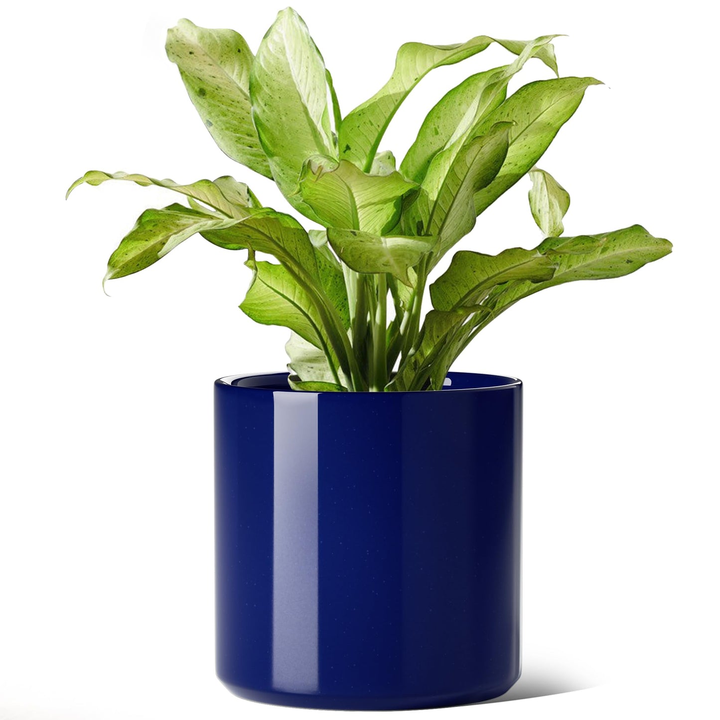 LE TAUCI 12 Inch Pots for Plants, Ceramic Large Plant Pot for Indoor Plants, Mid-Century Modern Flower Planter Pots with Drainage Hole and Removable Plug, Round Planter Pot, Sapphire Blue