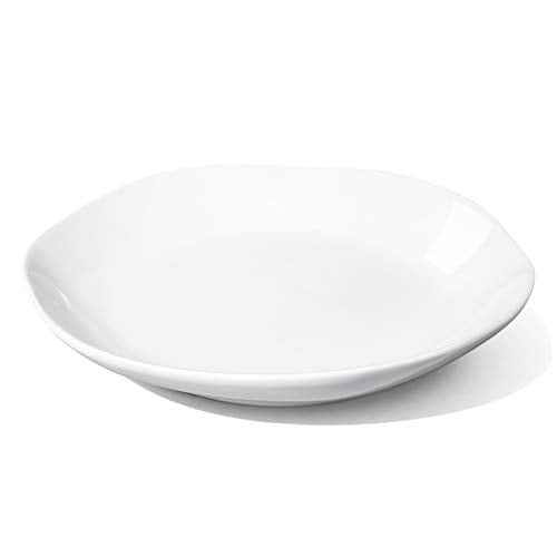 LE TAUCI Dinner Plates 10 Inch, Ceramic Plate Set for Salad, Pasta, Risotto, Fluffiest Pancakes, 22 Ounce - Set of 6，White