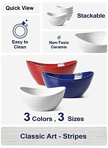 LE TAUCI Ice Cream Bowls 10 Ounce, Ceramic Small Bowls for Side Dishes, Dessert, Snack, Fruit, Dipping Sauce Bowls, Microwave Oven Dishwasher Safe - 5.5 inch, Set of 6, White