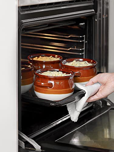 LE TAUCI French Onion Soup Crocks with Handles, 22 Ounce Ceramic Soup Bowls for Soup, Chili, Beef Stew, Set of 4, Oven & Broil Safe